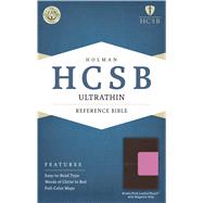 HCSB Ultrathin Reference Bible, Brown/Pink LeatherTouch with Magnetic Flap